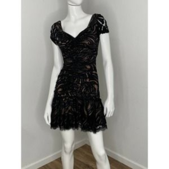 Jonathan Simkhai Black Lace Short Sleeve Dress - Picture 4 of 10